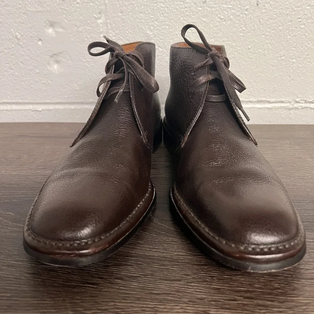 John Varvatos Men Size 9 Brown Leather Chukka Boots Handmade Italy F199D3 77 204